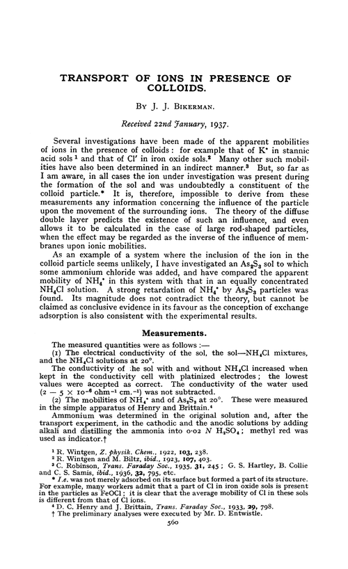 Transport of ions in presence of colloids