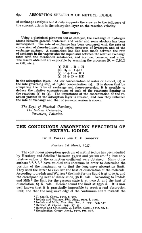 The continuous absorption spectrum of methyl iodide