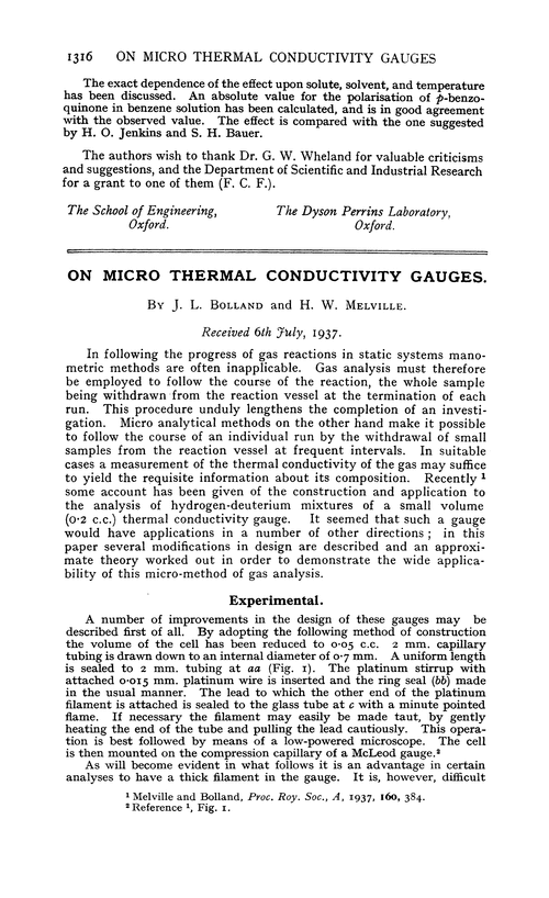 On micro thermal conductivity gauges