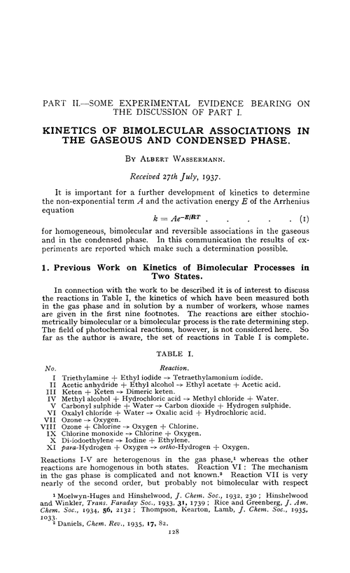 Kinetics of bimolecular associations in the gaseous and condensed phase