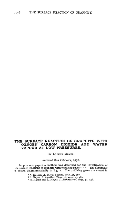 The surface reaction of graphite with oxygen carbon dioxide and water