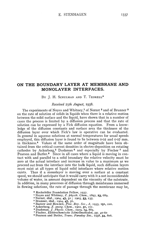 On the boundary layer at membrane and monolayer interfaces