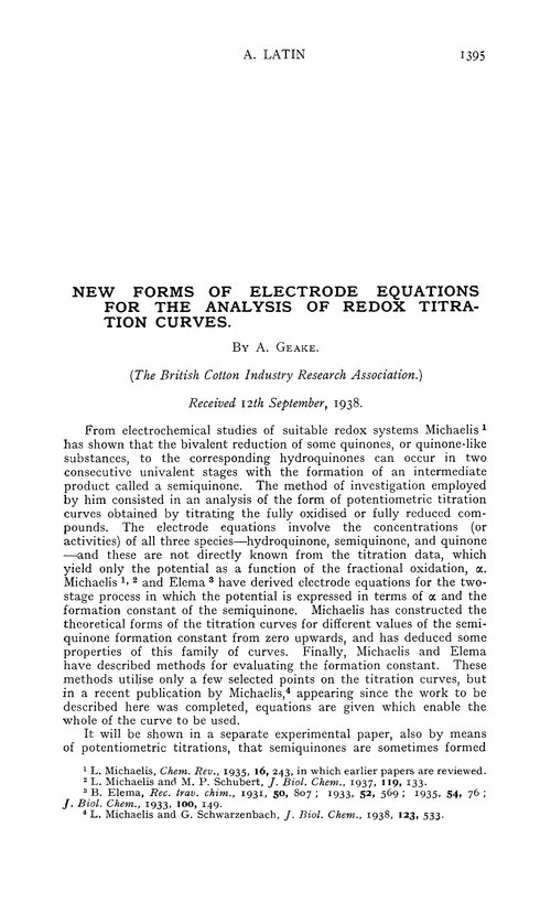 New forms of electrode equations for the analysis of redox titration curves