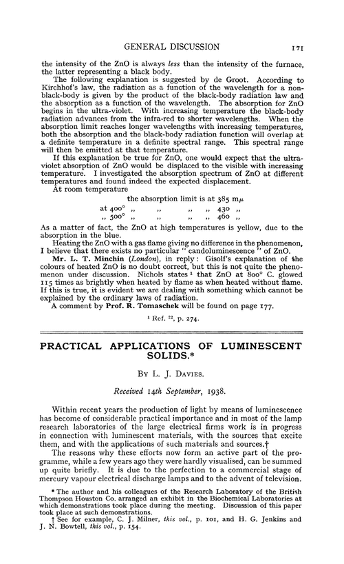Practical applications of luminescent solids