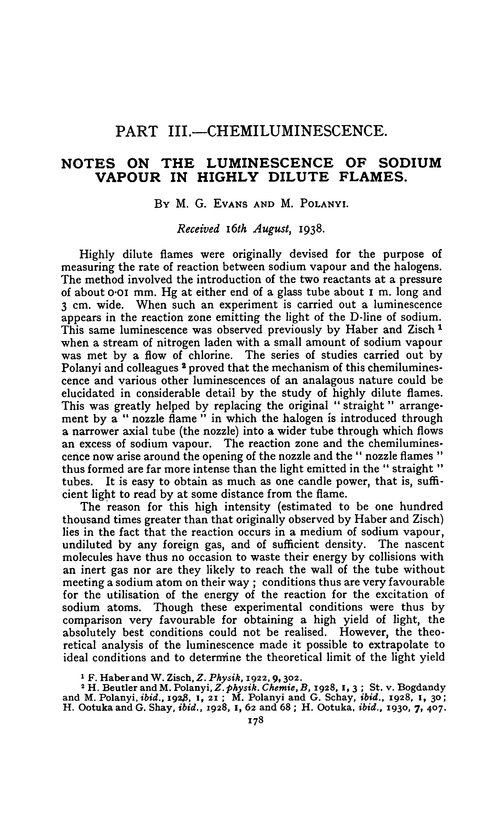 Notes on the luminescence of sodium vapour in highly dilute flames