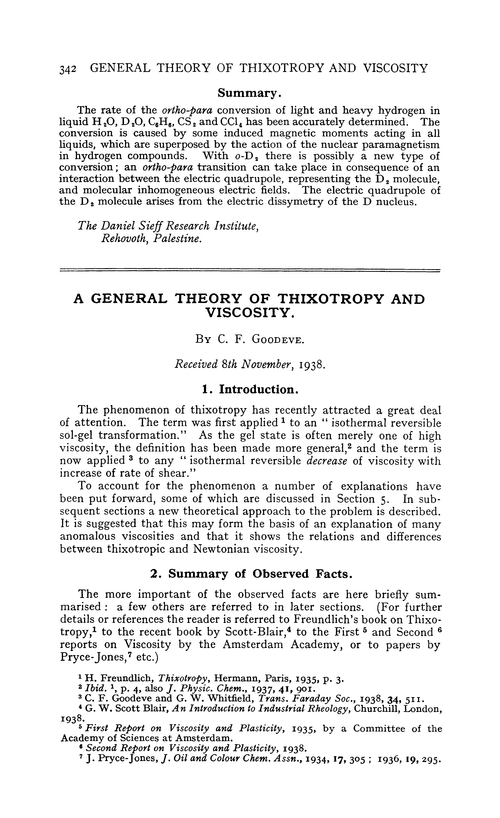 A general theory of thixotropy and viscosity