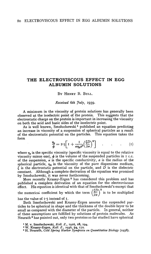 The electroviscous effect in egg albumin solutions