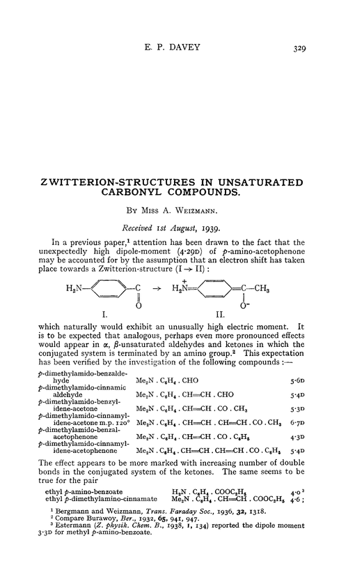 Zwitterion-structures in unsaturated carbonyl compounds