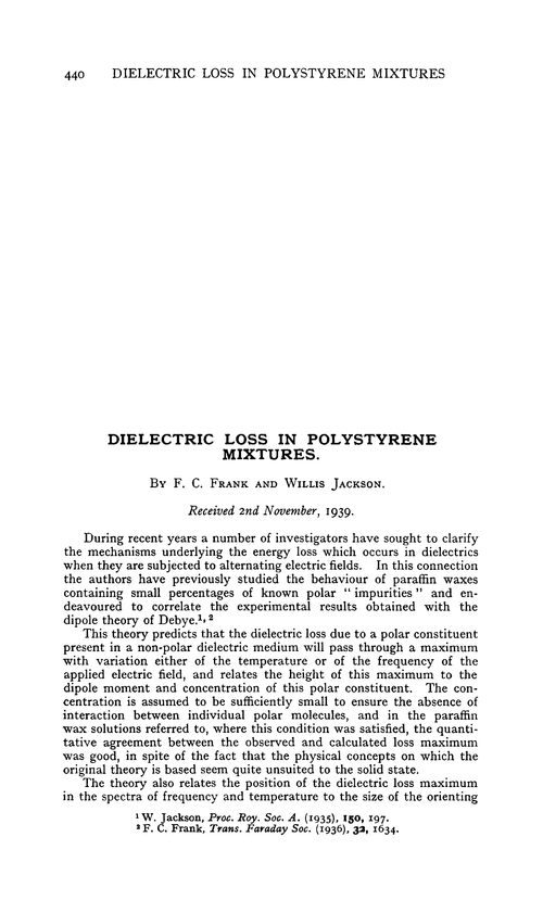 Dielectric loss in polystyrene mixtures