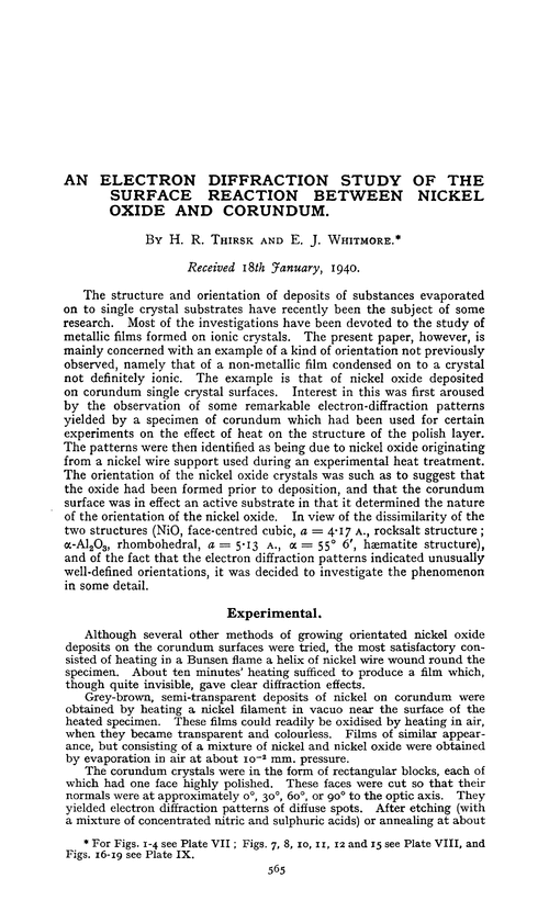 An electron diffraction study of the surface reaction between nickel oxide and corundum
