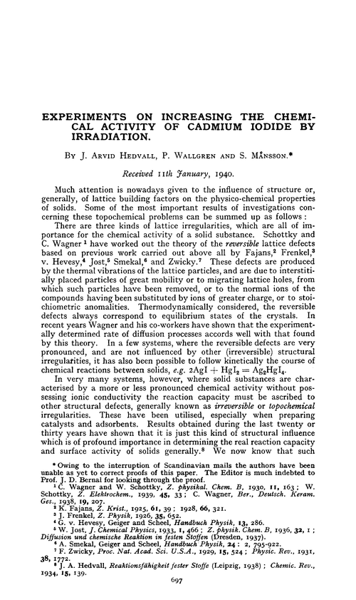 Experiments on increasing the chemical activity of cadmium iodide by irradiation