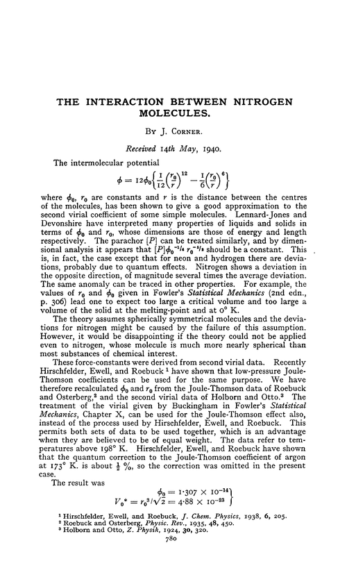 The interaction between nitrogen molecules