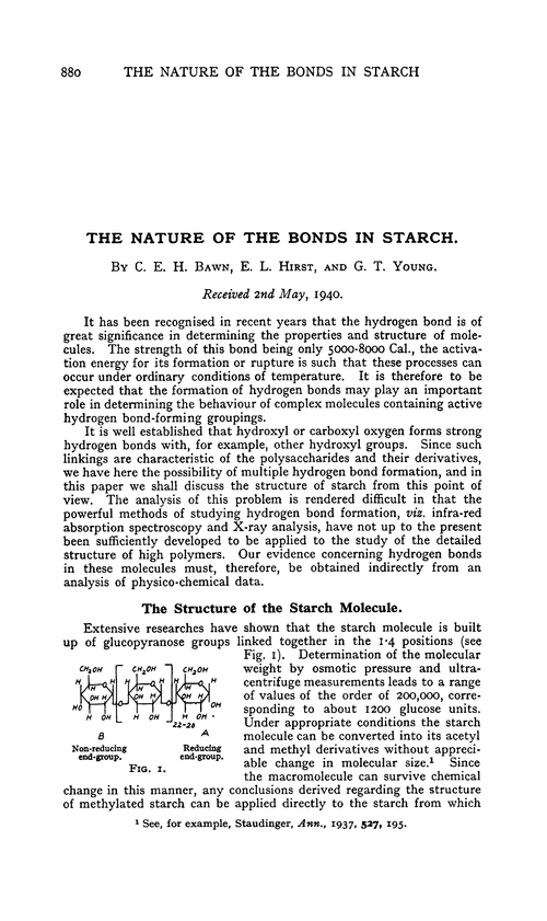 The nature of the bonds in starch