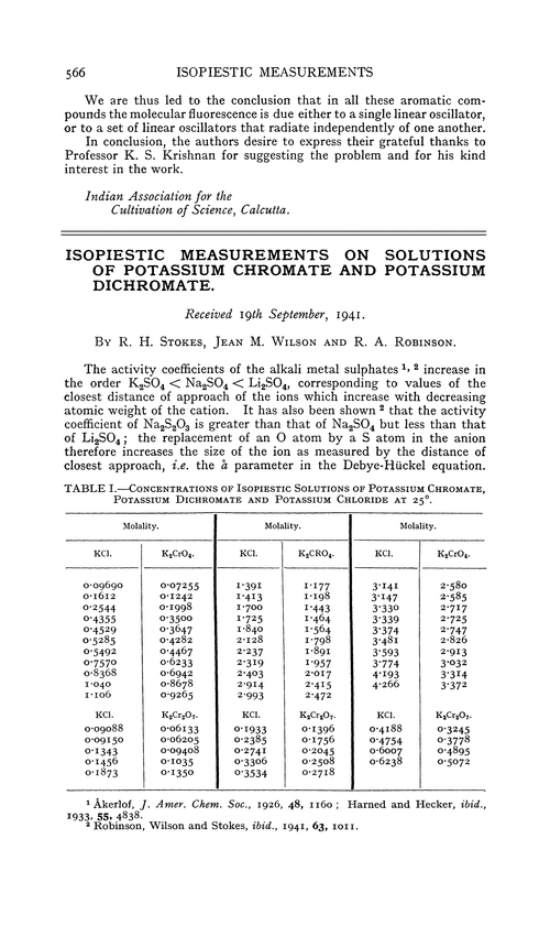 Isopiestic measurements on solutions of potassium chromate and potassium dichromate