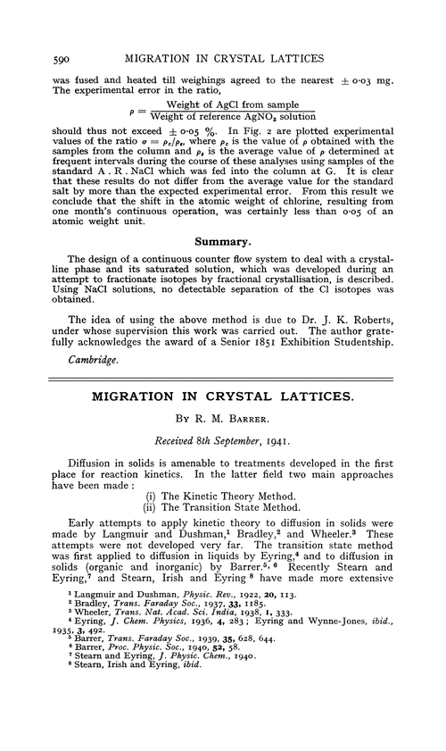 Migration in crystal lattices