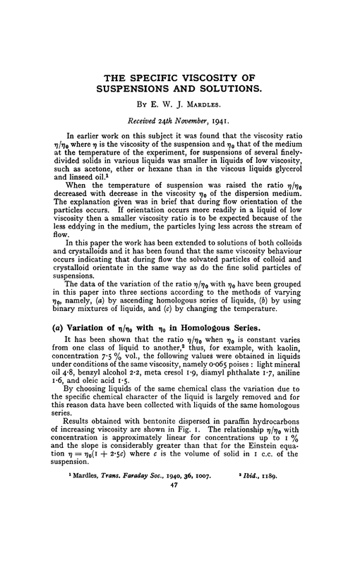 The specific viscosity of suspensions and solutions