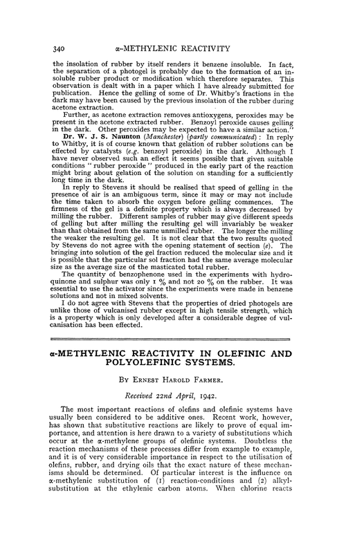 α-Methylenic reactivity in olefinic and polyolefinic systems