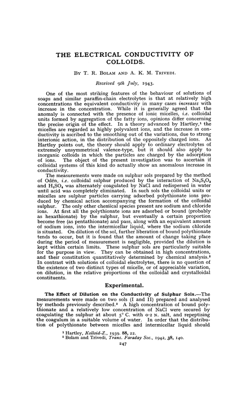 The electrical conductivity of colloids