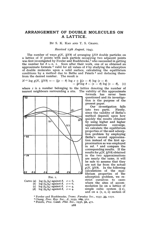Arrangement of double molecules on a lattice