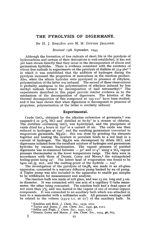The pyrolysis of digermane