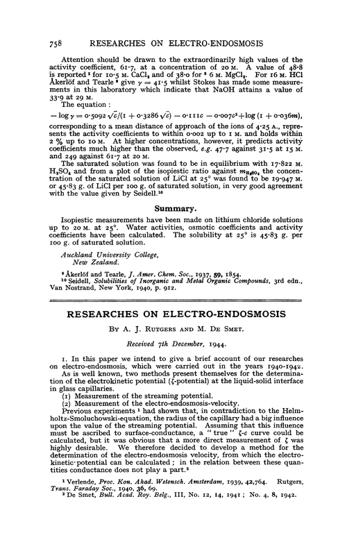 Researches on electro-endosmosis