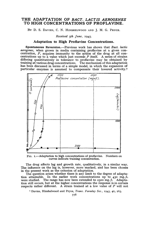The adaptation of Bact. lactis aerogenes to high concentrations of proflavine