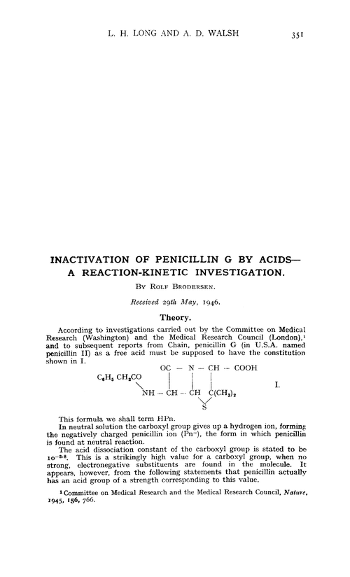 Inactivation of penicillin G by acids—a reaction-kinetic investigation