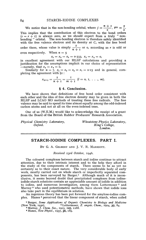 Starch-iodine complexes. Part I