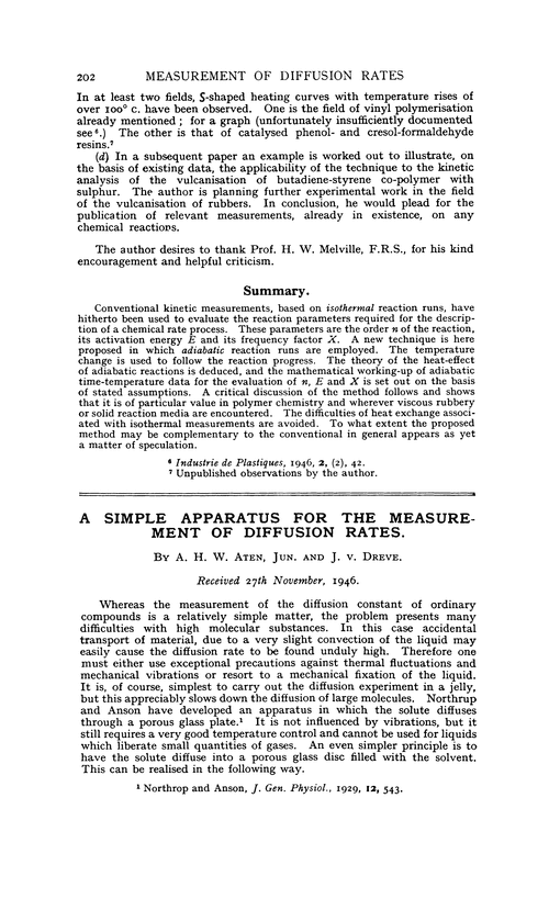 A simple apparatus for the measurement of diffusion rates