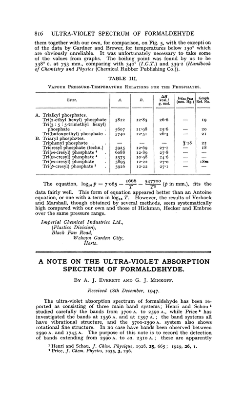 A note on the ultra-violet absorption spectrum of formaldehyde