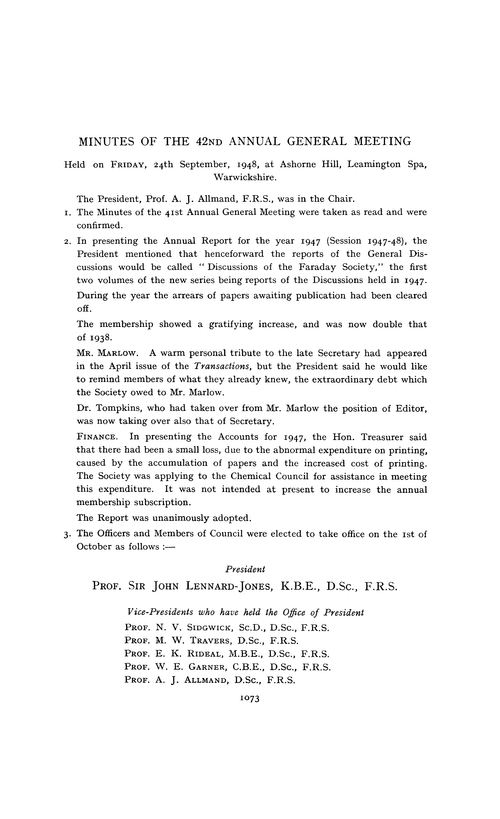 Minutes of the 42nd Annual General Meeting