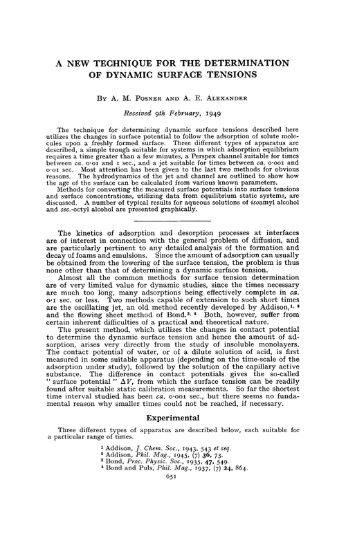 A new technique for the determination of dynamic surface tensions