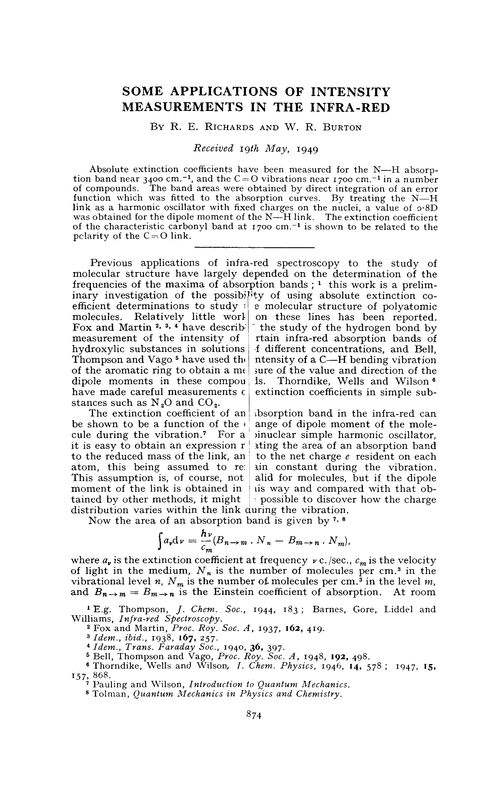 Some applications of intensity measurements in the infra-red