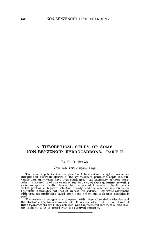 A theoretical study of some non-benzenoid hydrocarbons. Part II