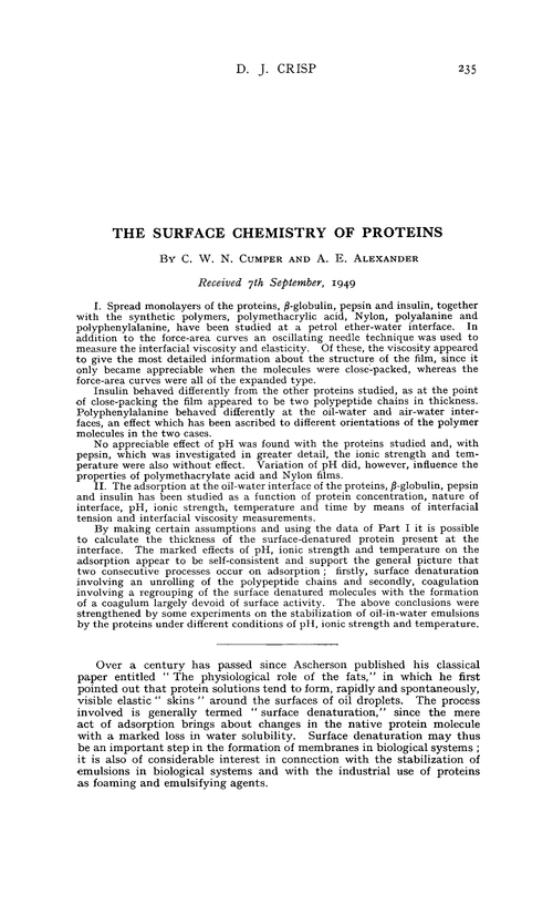 The surface chemistry of proteins