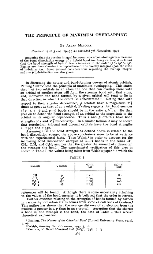 The principle of maximum overlapping