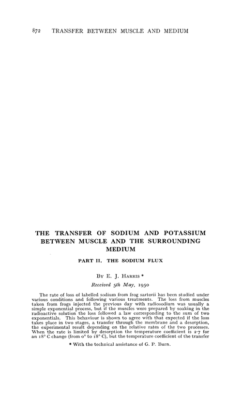 The transfer of sodium and potassium between muscle and the surrounding medium. Part II. The sodium flux