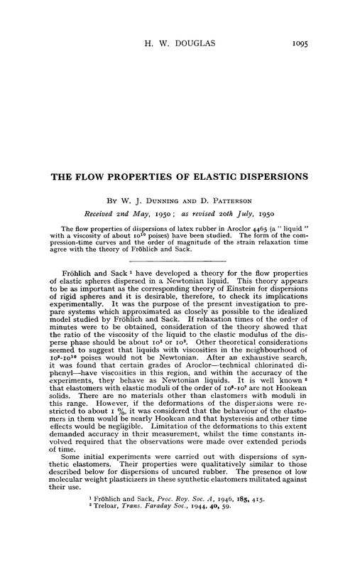 The flow properties of elastic dispersions