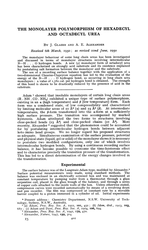 The monolayer polymorphism of hexadecyl and octadecyl urea
