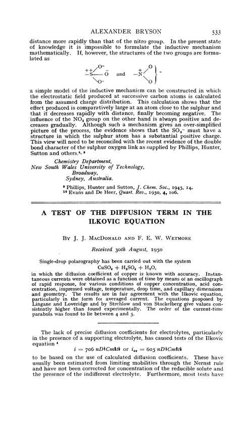 A test of the diffusion term in the Ilkovic equation
