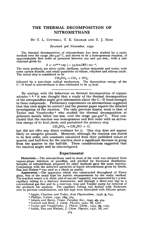 The thermal decomposition of nitromethane