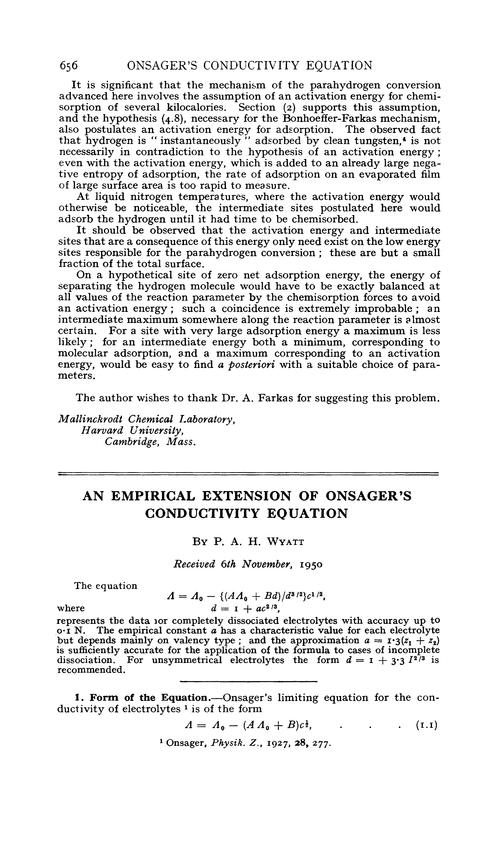 An empirical extension of Onsager's conductivity equation