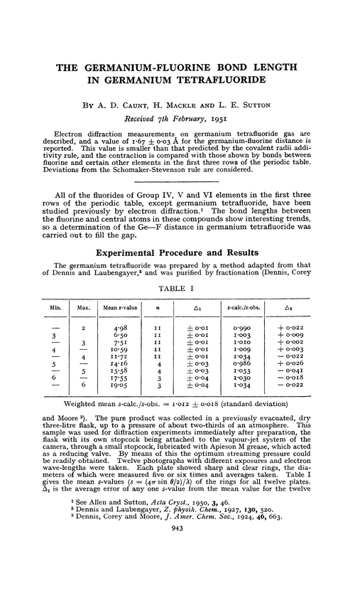The germanium-fluorine bond length in germanium tetrafluoride