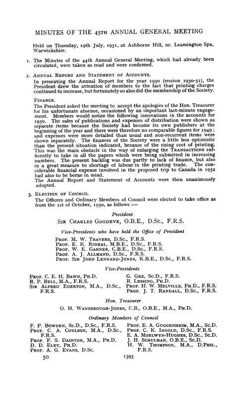 Minutes of the 45th Annual General Meeting