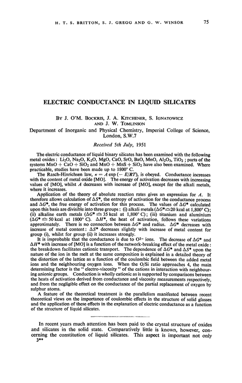Electric conductance in liquid silicates