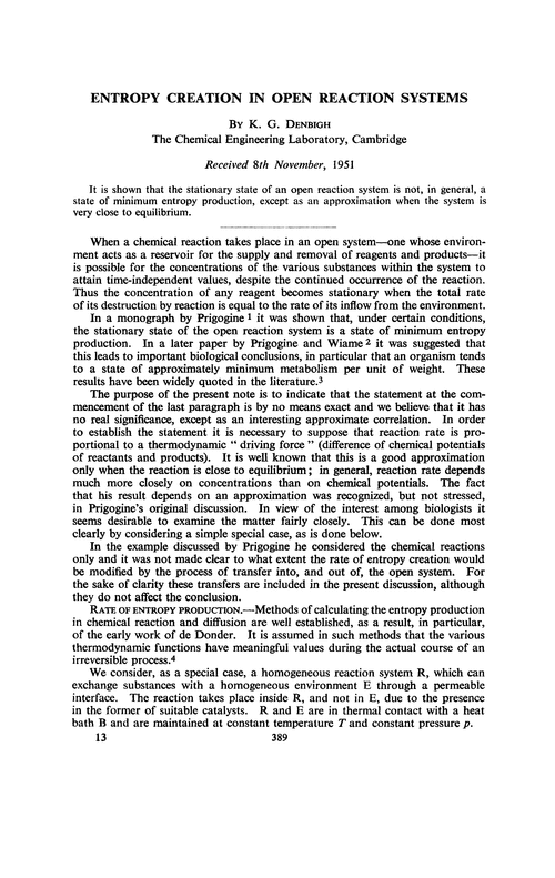 Entropy creation in open reaction systems
