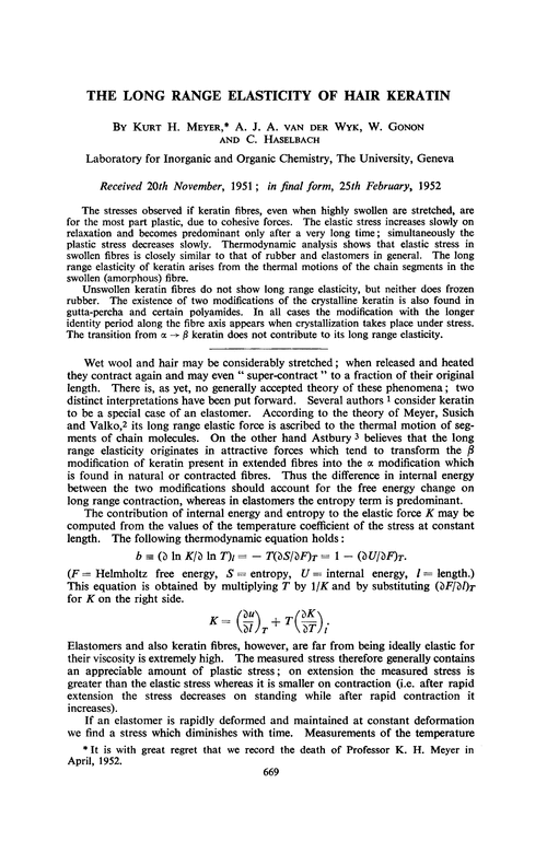 The long range elasticity of hair keratin