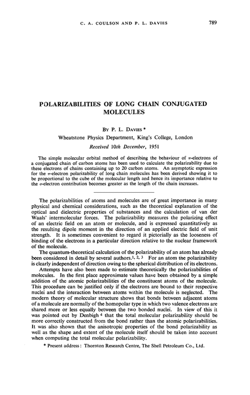Polarizabilities of long chain conjugated molecules