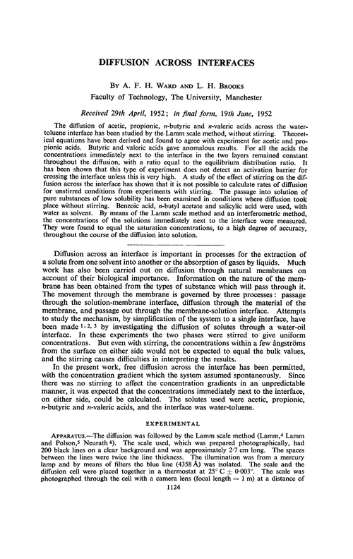 Diffusion across interfaces