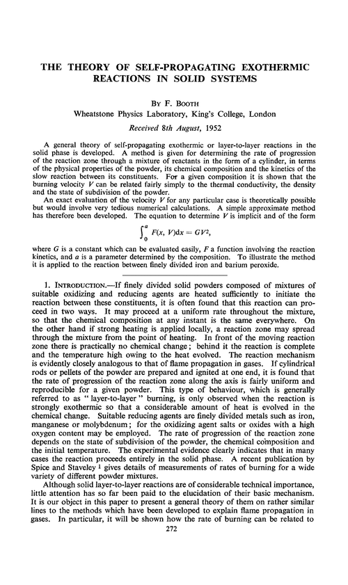 The theory of self-propagating exothermic reactions in solid systems